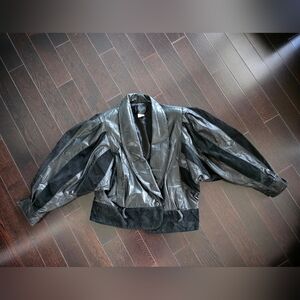 80's vintage Black Leather Jacket
